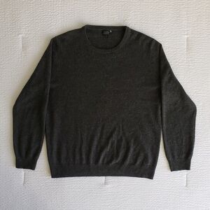 J. CREW Men's 100% Cashmere Crewneck Sweater (L) Gray Black